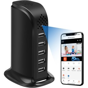 Nisanuki Cámara Espía WiFi, 5G Mini Cámara Oculta Inalámbrica, Micro Cámaras Espias USB Cargador 1080P HD Cámara de Vigilancia
