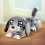 LEGO Creator 3 en 1 Gato Juguetón Transformable en Perro de Juguete o Paloma, Juego con Animales, Figuras Articuladas, Regalo de