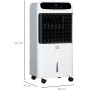 HOMCOM Evaporative Climate Control Low Consumption 4 in 1 Humidifier Climate Control Negative Ion Tank 12L Remote Control 3