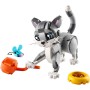LEGO Creator 3 en 1 Gato Juguetón Transformable en Perro de Juguete o Paloma, Juego con Animales, Figuras Articuladas, Regalo de