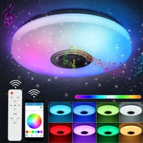 Lámpara de techo LED de 60W con altavoz Bluetooth, lámpara que cambia 
