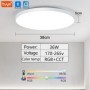 Luz de techo inteligente RGB, luz LED con altavoz, 30W, 36W, Audio, re