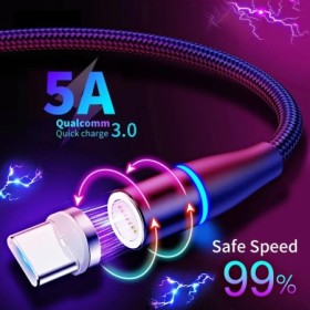 Cable magnético de carga rápida para teléfono Android, multifunción, 3