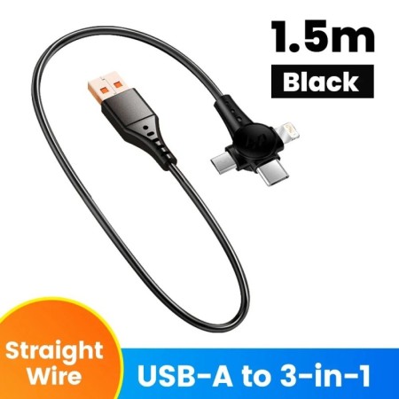Cable de datos de carga rápida para teléfono móvil 3 en 1, 120W, para 
