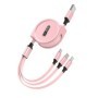Cable USB retráctil 3 en 1, Cable de datos de carga rápida para Iphone