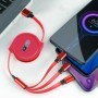 Cable USB retráctil 3 en 1, Cable de datos de carga rápida para Iphone