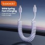 Toocki USB C Cable de resorte tipo C a USB C 5A Cable de cargador de c