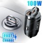 Cargador USB de 100W para coche, adaptador de encendedor de cigarrillo