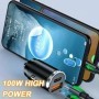 Cargador USB de 100W para coche, adaptador de encendedor de cigarrillo