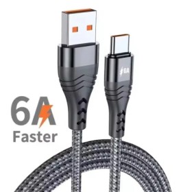 Cable USB tipo C 6A tipo C Cable de carga rápida para Samsung Xiaomi H