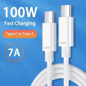 Cable de carga rápida USB tipo C a tipo C, 100W, 7A, para MacBook Pro,