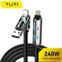 TUTI-USB Cable de carga rápida 2 en 1 PD240W con silicona líquida de l