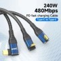 Cable cargador tipo C a USB C para MacBook Pro, Cable de datos de carg