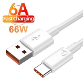 Cable USB tipo C de carga súper rápida 6A para Huawei Honor Xiaomi Red