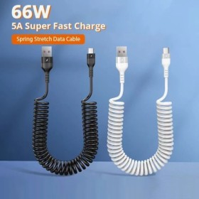 NNBILI 66W 5A Cable de datos USB tipo C 3A Micro USB Cable de carga rá