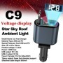Cargador de coche con luz de cielo estrellado romántico de 120W, carga