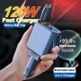 Cargador de coche con luz de cielo estrellado romántico de 120W, carga