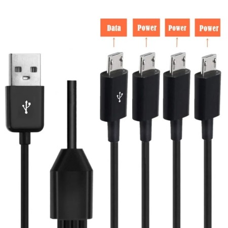 1,5 M USB 2,0 tipo A macho a 4 6 Micro USB macho divisor Y Cable de fe