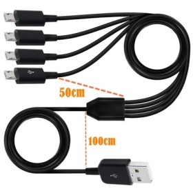 1,5 M USB 2,0 tipo A macho a 4 6 Micro USB macho divisor Y Cable de fe
