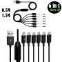 1,5 M USB 2,0 tipo A macho a 4 6 Micro USB macho divisor Y Cable de fe
