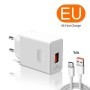 Cargador de carga rápida de 66W con Cables de datos 6A para iPhone Hua