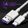 Cable USB tipo C 5A, cargador de teléfono móvil de carga rápida, Cable
