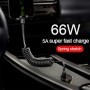 Cable de resorte de carga rápida de 66W 5A tipo C a tipo C para Xiaomi