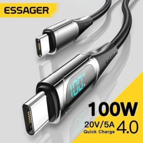 Essager PD 100W USB C a USB tipo C Cable cargador rápido para Xiaomi P