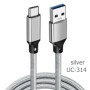 Cable USB tipo C de carga rápida, Cable de datos de 5M, 3M, 0,2 m, 60W