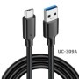 Cable USB tipo C de carga rápida, Cable de datos de 5M, 3M, 0,2 m, 60W