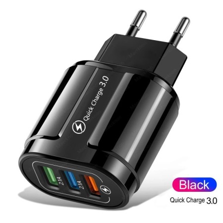 Cargador USB de 18W, adaptador de corriente para cargador de teléfono 