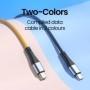 Cable de resorte tipo C a tipo C 60W Cable de cargador rápido USB C pa