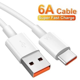 Cable USB tipo C de carga súper rápida 6A 66W para Huawei Honor Xiaomi