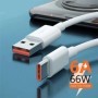 Cable USB tipo C de carga súper rápida 6A 66W para Huawei Honor Xiaomi