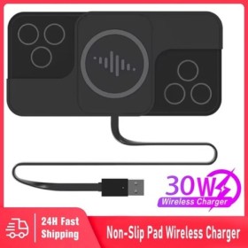 Almohadilla de carga inalámbrica rápida de 30W para iPhone 16 15 14 13