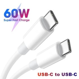 PD 60W USB-C a USB-C Cable de carga súper rápido para iPhone 15 Series