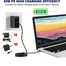 Adaptador de corriente USB tipo C de 65W, cargador rápido de pared PD 