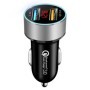 Cargador de coche 3.0A, pantalla LCD USB Dual, 12-24V, encendedor de c