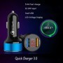 Cargador de coche 3.0A, pantalla LCD USB Dual, 12-24V, encendedor de c