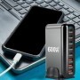 Cargador USB GaN de 8 puertos de 600W, estación de carga tipo C PD3.1,
