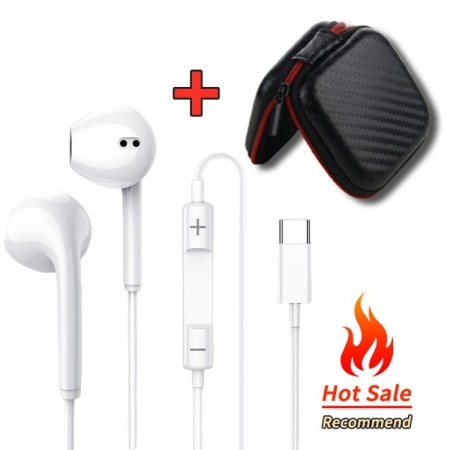 Auriculares intrauditivos Subwoofer con micrófono HD tipo C auriculare