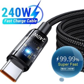 Cable USB tipo C de 240W, Cable de carga rápida para ordenador portáti