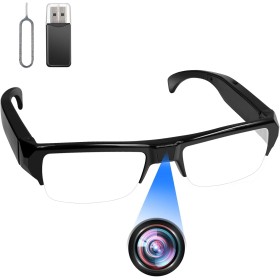Mini Cámara Espía Oculta HD 1080P, Gafas con Cámara Oculta sin WiFi, Microcámara Espía Camuflada con Grabación de vídeo y Audio,