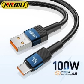 NNBILI-Cable USB A tipo C para móvil, cargador de carga rápida de 100W