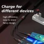 Cable de datos de carga rápida USB múltiple 3 en 1 de 66W, Cable Micro