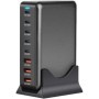 2025 caliente 600W GaN cargador rápido 8 puertos USB C tipo C estación