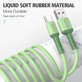 Cable Micro USB 3A, Cable de silicona suave líquido de carga rápida pa