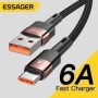 Essager-Cable USB tipo C de carga rápida 6A para móvil, cargador de da
