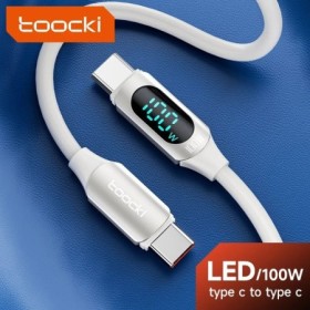 Toocki 100W USB C a tipo C Cable 5A PD cargador de carga rápida tipo C