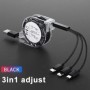 Cable de datos USB retráctil para iPhone Android tipo C cargador de ca